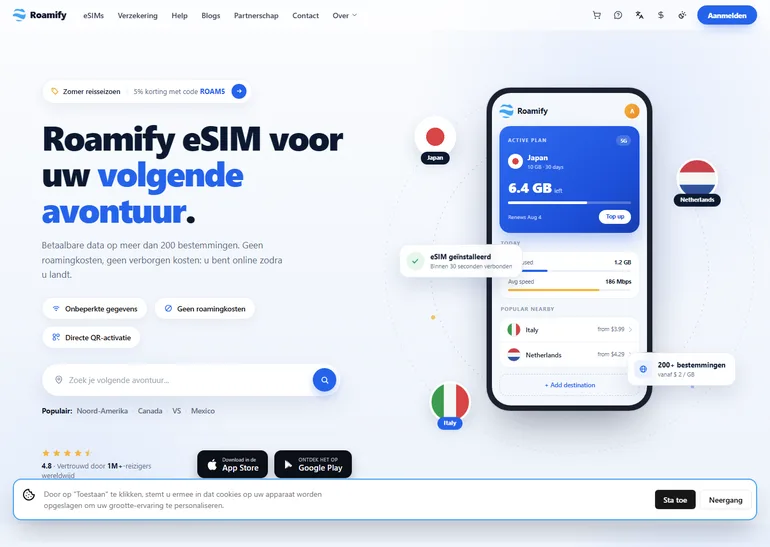 Roamify avis pagina startpagina